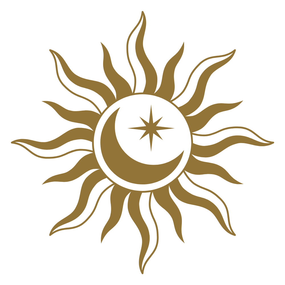 Tribal de unión sol, luna y estrellas